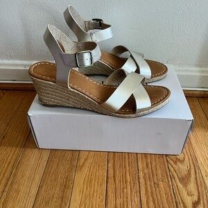 Elegant Silver Wedge Sandals